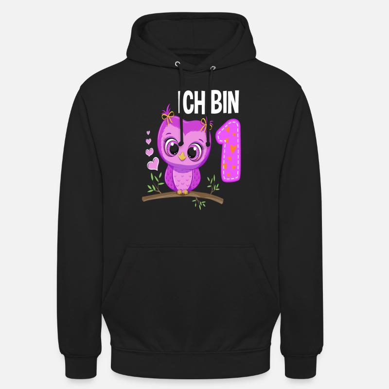 Ich Bin 1 Eule 1. Geburtstag Eulen Mädchen Unisex Hoodie