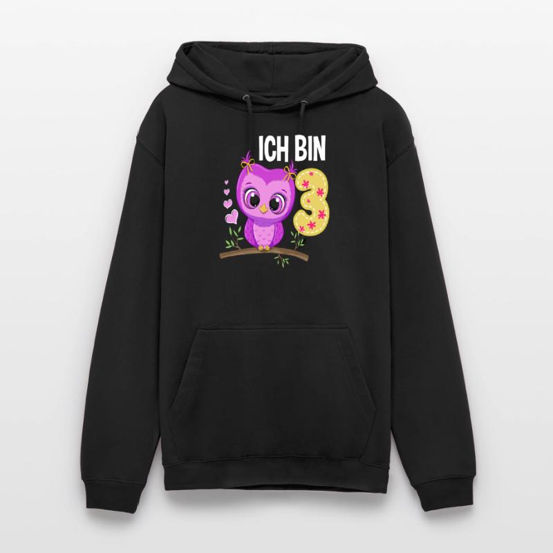 Ich Bin 3 Eule 3. Geburtstag Eulen Mädchen Unisex Hoodie