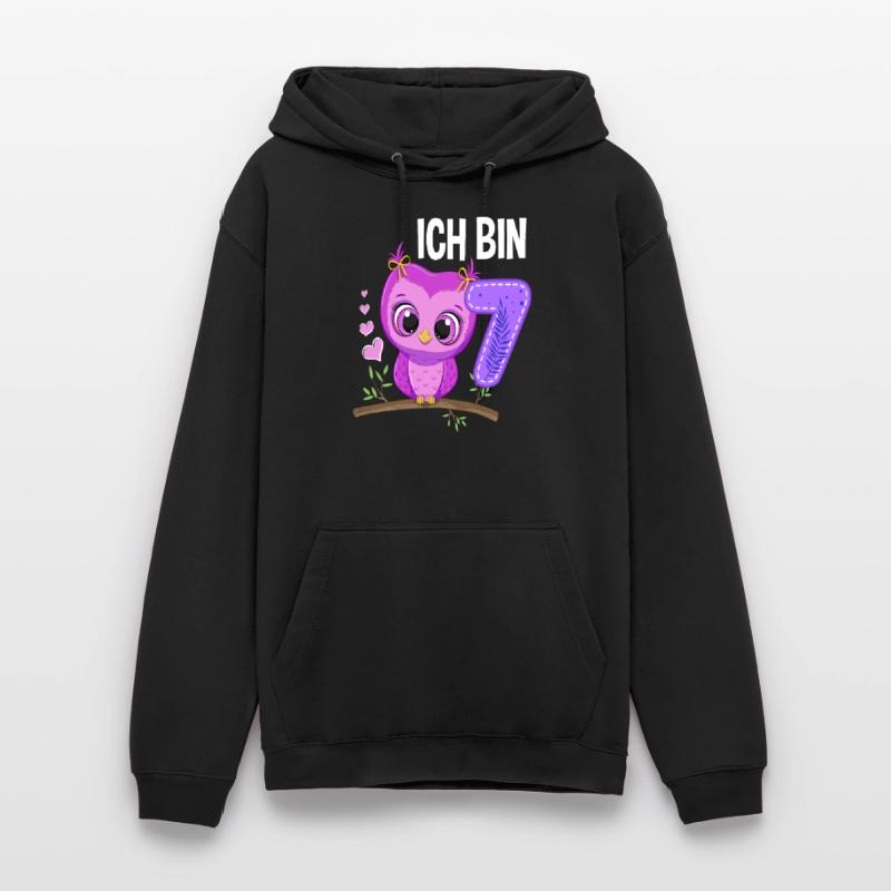 Ich Bin 7 Eule 7. Geburtstag Eulen Mädchen Unisex Hoodie