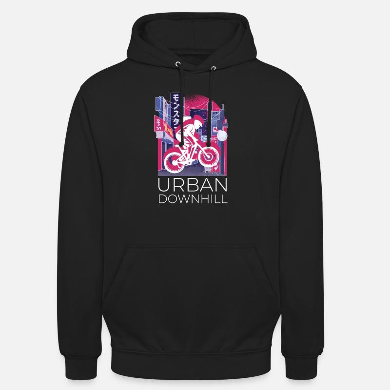 Vaporwave Synthwave Skyline Downhill - Unisex Hoodie - black