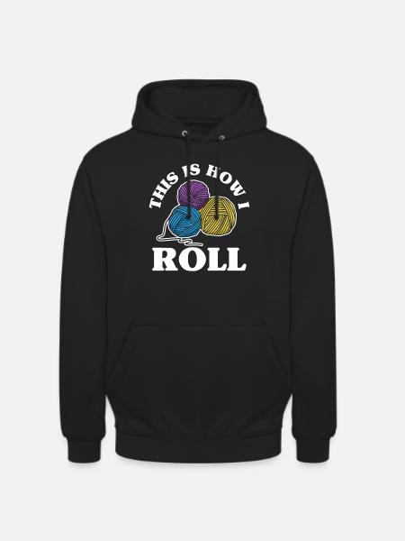 Knitting Wool Yarn - Unisex Hoodie - black