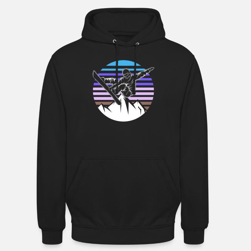 Snowboarder rétro - Sweat-shirt à capuche unisexe - noir