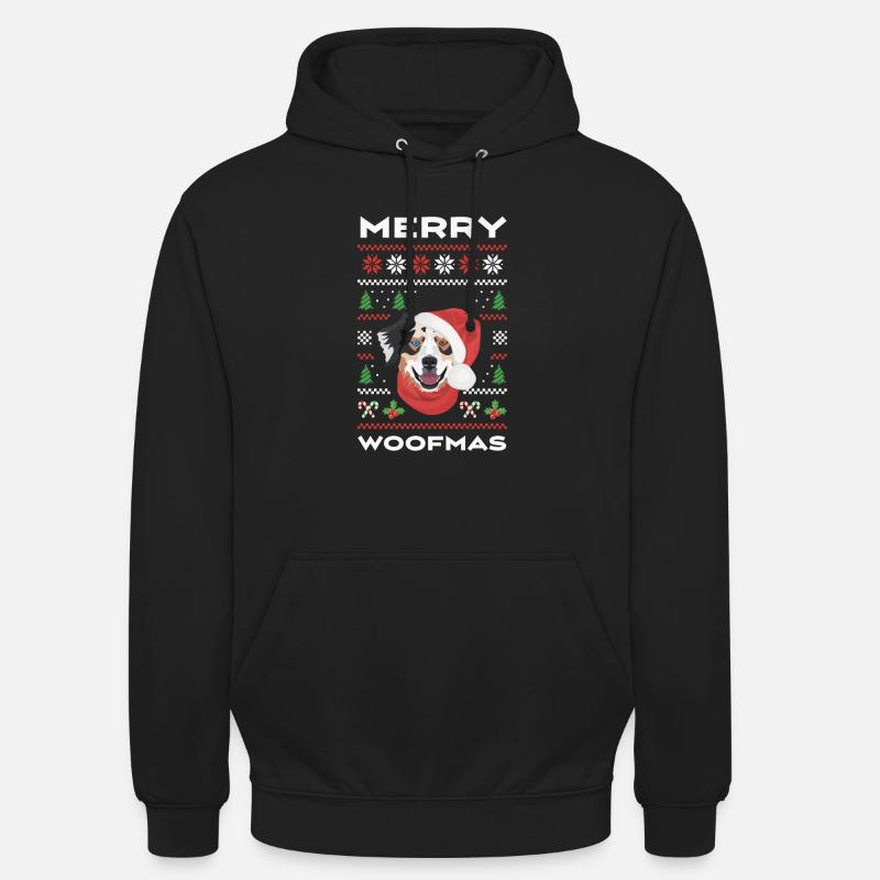 Berger australien Joyeux Noël - Sweat-shirt à capuche unisexe - noir