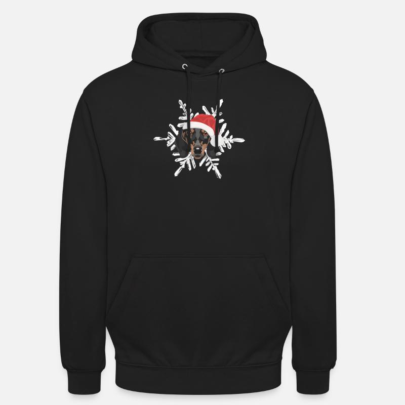 Teckel Joyeux Noël - Sweat-shirt à capuche unisexe - noir