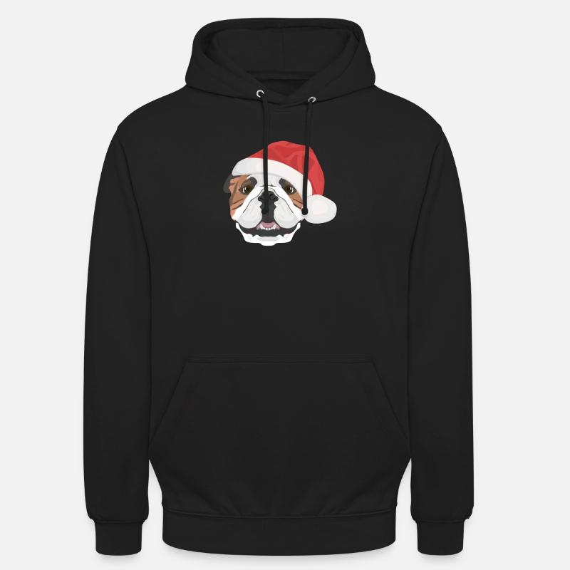 Bouledogue anglais Joyeux Noël - Sweat-shirt à capuche unisexe - noir