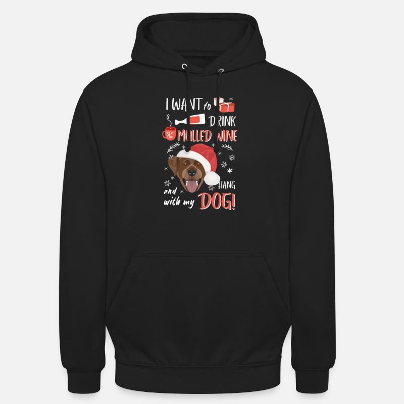 Labrador vin chaud Noël - Sweat-shirt à capuche unisexe - noir