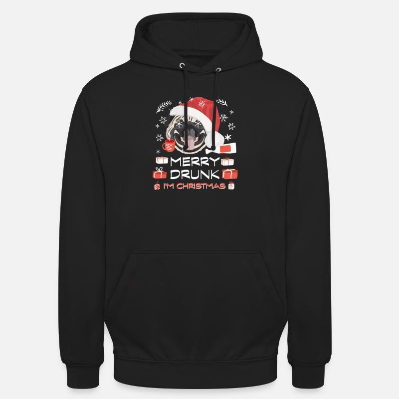 Marché de Noël du carlin - Sweat-shirt à capuche unisexe - noir