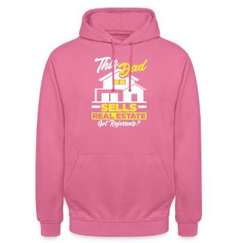 Immobilienmakler Papa Vater Geschenk - Unisex Hoodie - Pink - Vorne - Alina (178cm) & Michal (187cm)