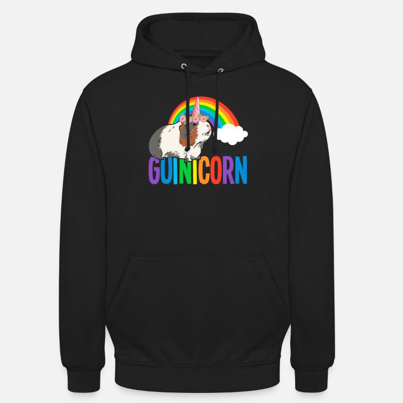 Cochon d’Inde Arc-en-ciel LGBTQ - Sweat-shirt à capuche unisexe - noir