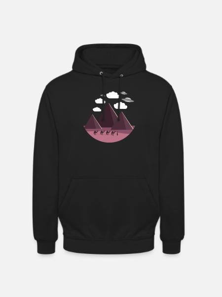 Flying Saucer Egypt Pyramids - Unisex Hoodie - black