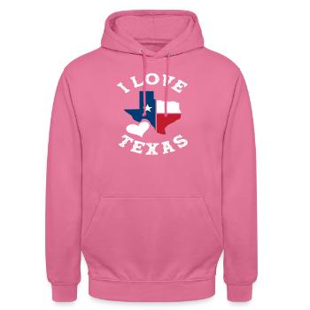 Texas Ich Liebe - Unisex Hoodie - Pink - Vorne - Alina (178cm) & Michal (187cm)