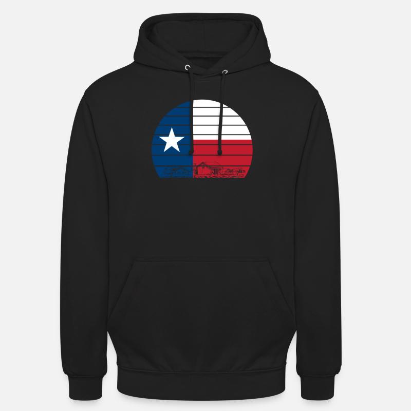 Texas rétro - Sweat-shirt à capuche unisexe - noir