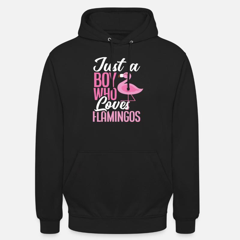 Flamingo Junge Liebt Tier - Unisex Hoodie - Schwarz
