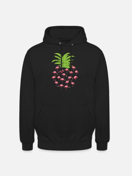 Flamingo Annanas - Unisex Hoodie - Schwarz