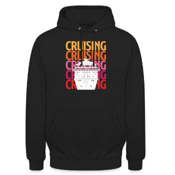 Kreuzfahrt Liebhaber Spaß Boot Abenteuer - Unisex Hoodie - Schwarz - Vorne - Alina (178cm) & Michal (187cm)