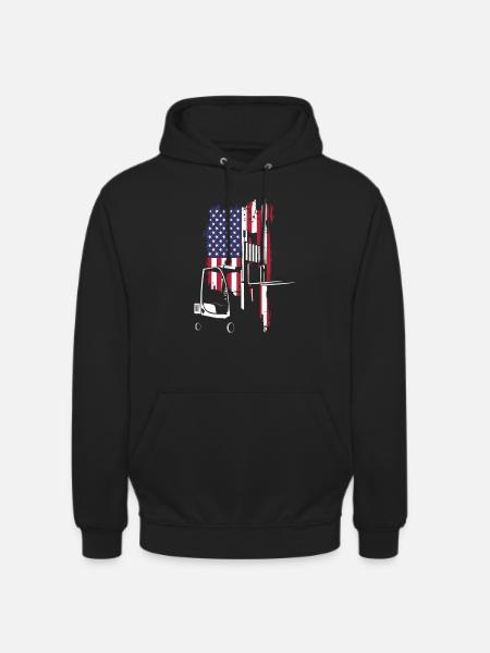 Gabelstapler Fahrer USA Flagge - Unisex Hoodie - Schwarz