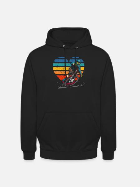 Mountain Bike Retro Heart Biker - Unisex Hoodie - black