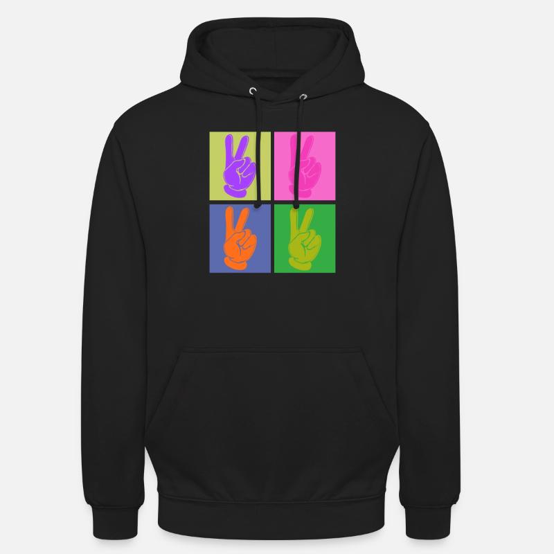 Bunter Friedensgriff Pop Art Design - Unisex Hoodie - Schwarz