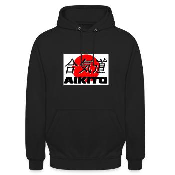 Aïkido - Sweat-shirt à capuche unisexe - noir - Devant - Alina (178cm) & Michal (187cm)