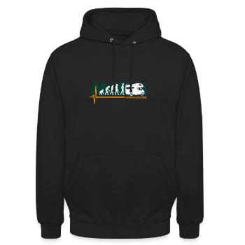 Evolution Camping Camper Funny - Sweat-shirt à capuche unisexe - noir - Devant - Alina (178cm) & Michal (187cm)