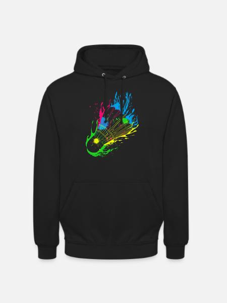 Badminton Splash Federball - Unisex Hoodie - Schwarz