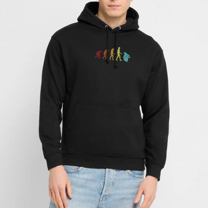 Squirrel Evolution Écureuil gris Squirrel Écureuil Sweat-shirt à capuche unisexe