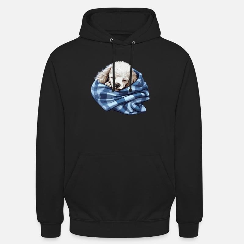 Mignon chien chiot caniche - Sweat-shirt à capuche unisexe - noir
