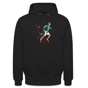 Marathonläufer Marathon Läufer Marathonlauf - Unisex Hoodie - Schwarz - Vorne - Alina (178cm) & Michal (187cm)