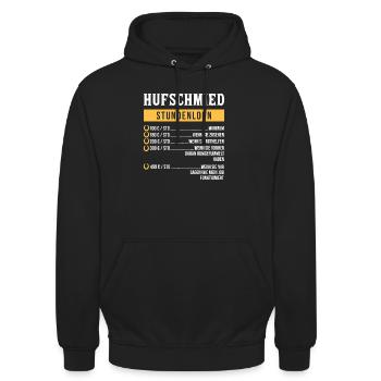 Hufschmied Schmied Amboss Hufbeschlagschmied - Unisex Hoodie - Schwarz - Vorne - Alina (178cm) & Michal (187cm)