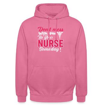 Nurse don’t mess with me - Sweat-shirt à capuche unisexe - rose - Devant - Alina (178cm) & Michal (187cm)