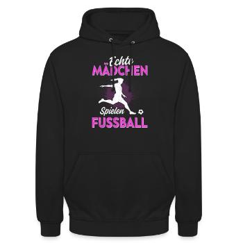 Fussballerin Fussballspielerin - Unisex Hoodie - Schwarz - Vorne - Alina (178cm) & Michal (187cm)