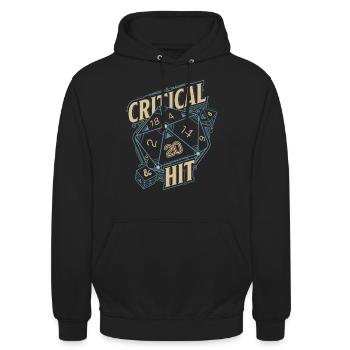 Dungeons And Dragons D20 Würfel Critical Hit - Unisex Hoodie - Schwarz - Vorne - Alina (178cm) & Michal (187cm)