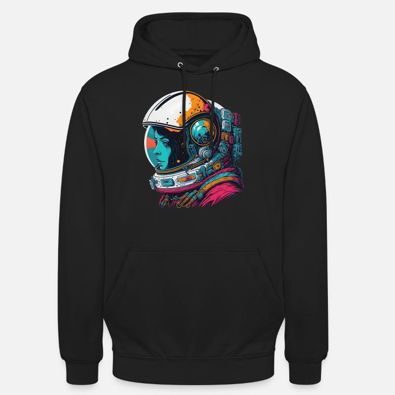 Astronaute abstrait dans l’espace - Sweat-shirt à capuche unisexe - noir