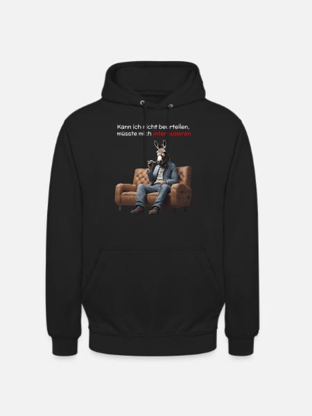 Esel - Lustige Sprüche - Unisex Hoodie - Schwarz