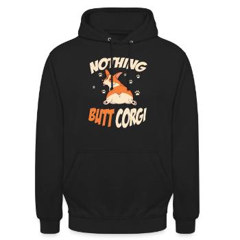 Jeu de mots drôle de Corgie pour les chiens des fans de Corgi - Sweat-shirt à capuche unisexe - noir - Devant - Alina (178cm) & Michal (187cm)