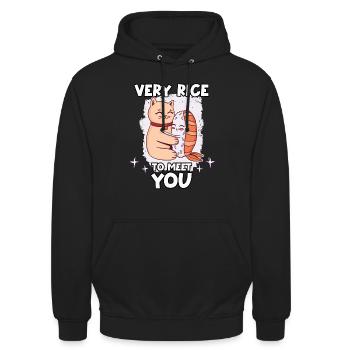 drôle Japon sushi Kpop Wasabi Nigiri sushi - Sweat-shirt à capuche unisexe - noir - Devant - Alina (178cm) & Michal (187cm)