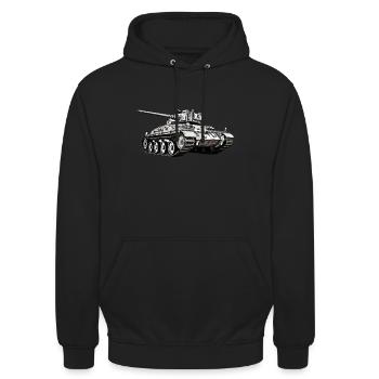 Deutsche Tiger Panzer Deutsche Kriegsgeschichte - Unisex Hoodie - Schwarz - Vorne - Alina (178cm) & Michal (187cm)