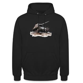 Deutsche Tiger Panzer Deutsche Kriegsgeschichte - Unisex Hoodie - Schwarz - Vorne - Alina (178cm) & Michal (187cm)