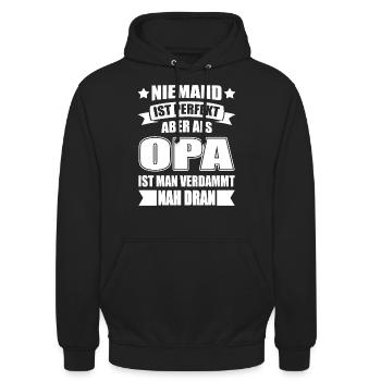 Opa Großvater 2021 Lustig Spruch - Unisex Hoodie - Schwarz - Vorne - Alina (178cm) & Michal (187cm)