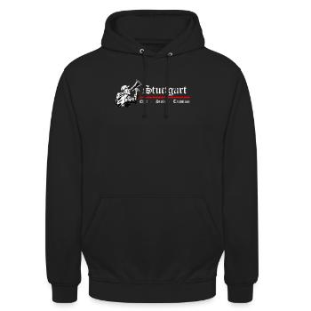 Stuttgart Ehre Stolz Tradition - Fussball Design - Unisex Hoodie - Schwarz - Vorne - Alina (178cm) & Michal (187cm)