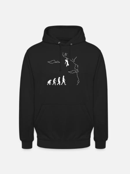 Klettern Bouldern Evolution Bergsteigen Kletterer - Unisex Hoodie - Schwarz