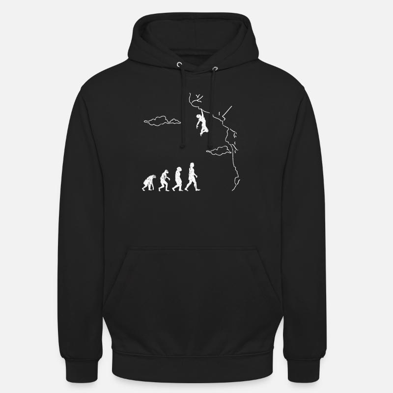 Klettern Bouldern Evolution Bergsteigen Kletterer - Unisex Hoodie - Schwarz