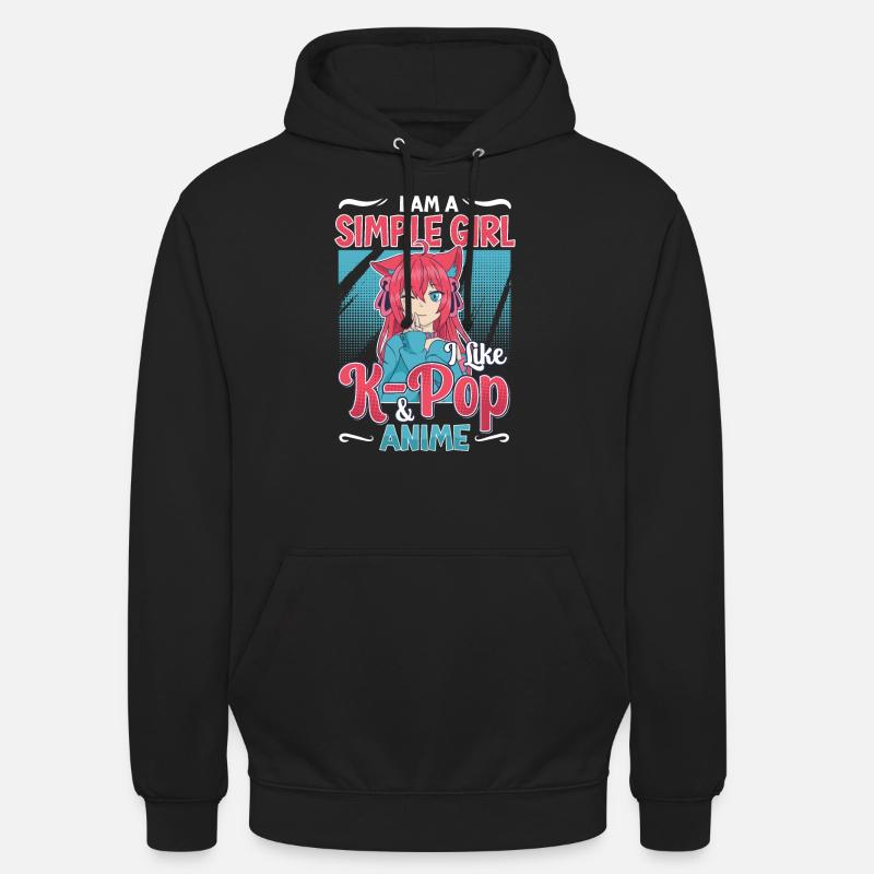 J’aime la K-Pop et l’anime K-Pop - Sweat-shirt à capuche unisexe - noir