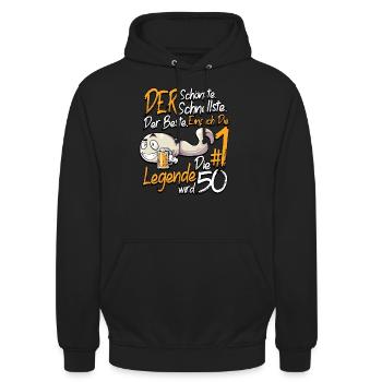 Lustig 50. Geburtstag - Unisex Hoodie - Schwarz - Vorne - Alina (178cm) & Michal (187cm)