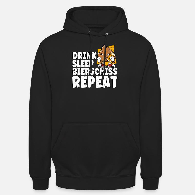 Drink Sleep Bierschiss Repeat Bier - Unisex Hoodie - Schwarz