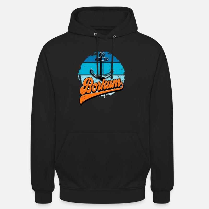 Borkum - Sweat-shirt à capuche unisexe - noir