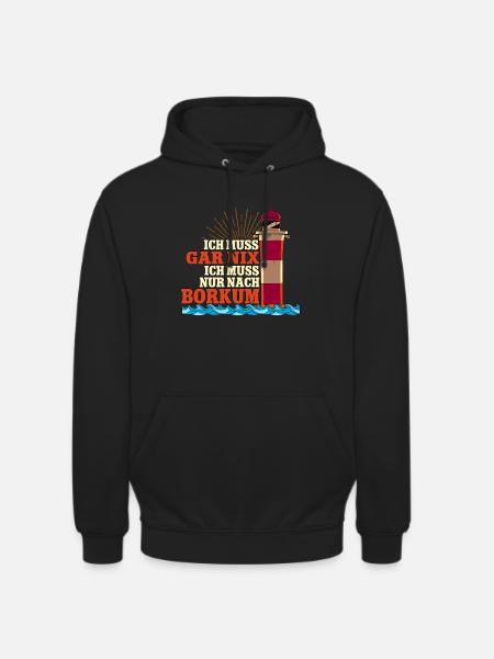 Borkum - Unisex Hoodie - Schwarz