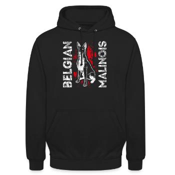 Belgian Malinois Hunde - Unisex Hoodie - Schwarz - Vorne - Alina (178cm) & Michal (187cm)