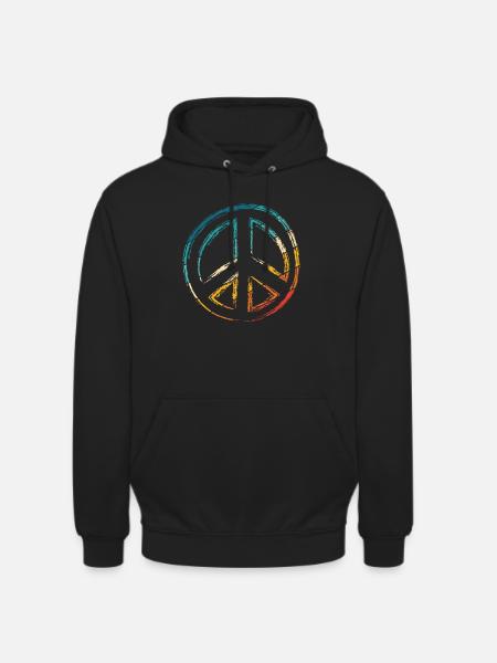 Friedenszeichen - Peace Frieden - Unisex Hoodie - Schwarz