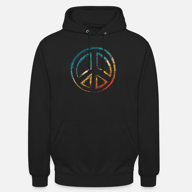 Friedenszeichen - Peace Frieden - Unisex Hoodie - Schwarz